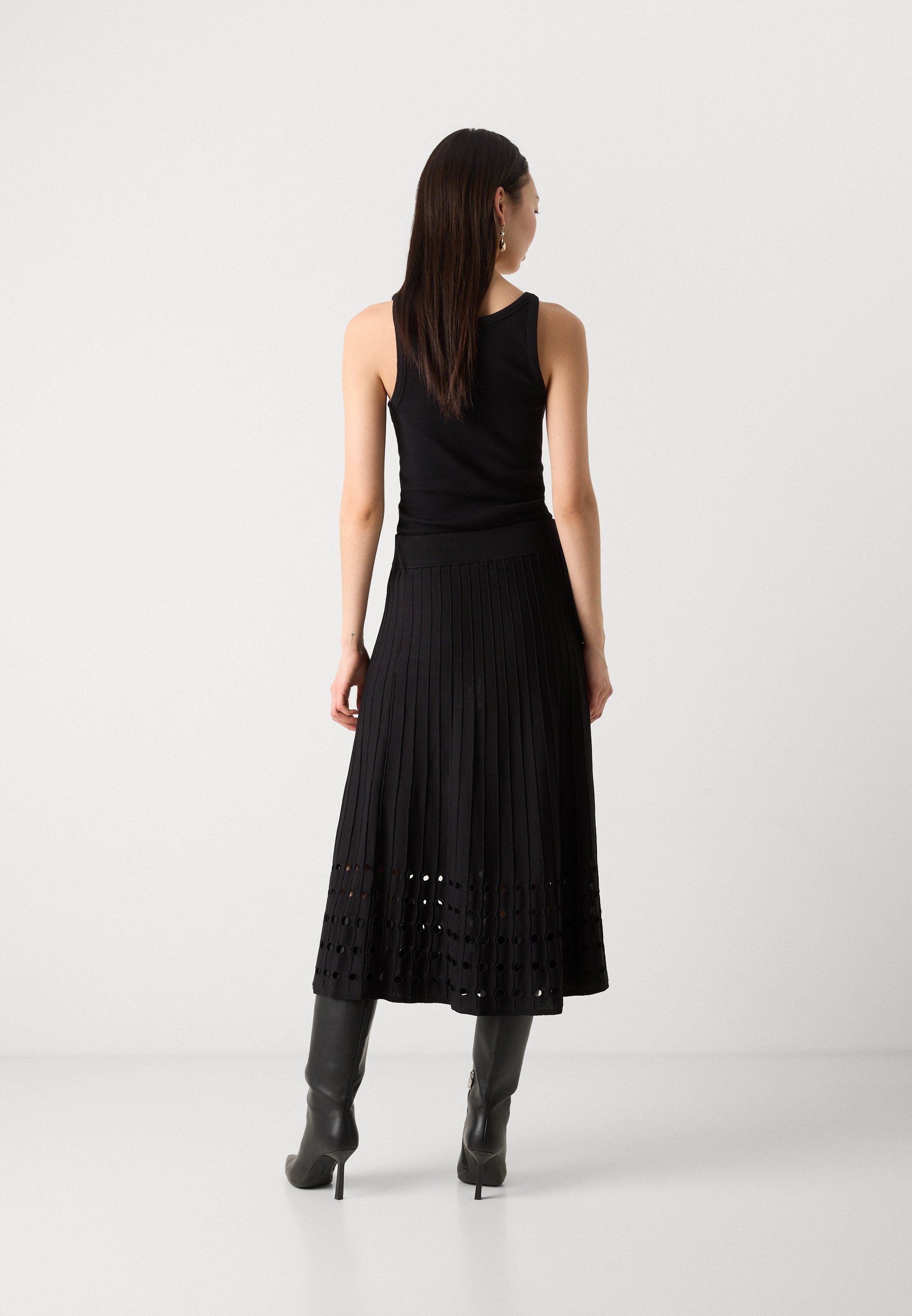 DKNY SKIRT - Sukně s áčkovým výstřihem - black