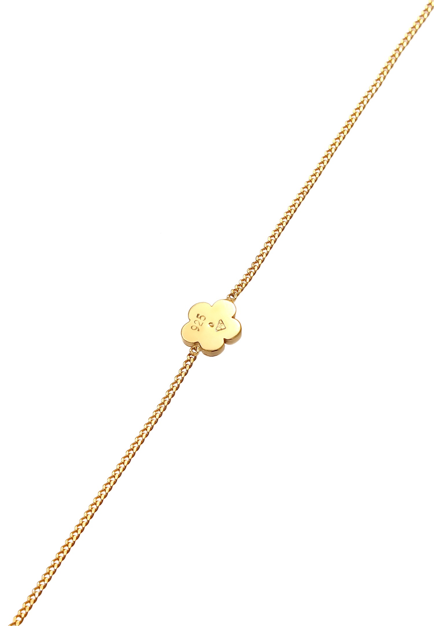 Elli Fleur d'enfant bleue mignonne ajustable avec cristaux en argent sterling plaqué or 925
