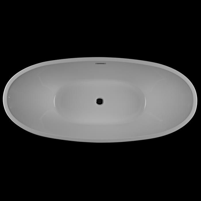 BRIGHTON 170 cm freistehende Designer-Badewanne, inklusive Ablaufgarnitur, Schwarz