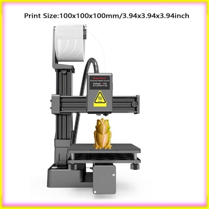 keenso Mini Imprimante 3D FDM Kit Complet - Précision Professionnelle, Nouvelle Technologie d'Extrusion, Zone Prise UE Noir