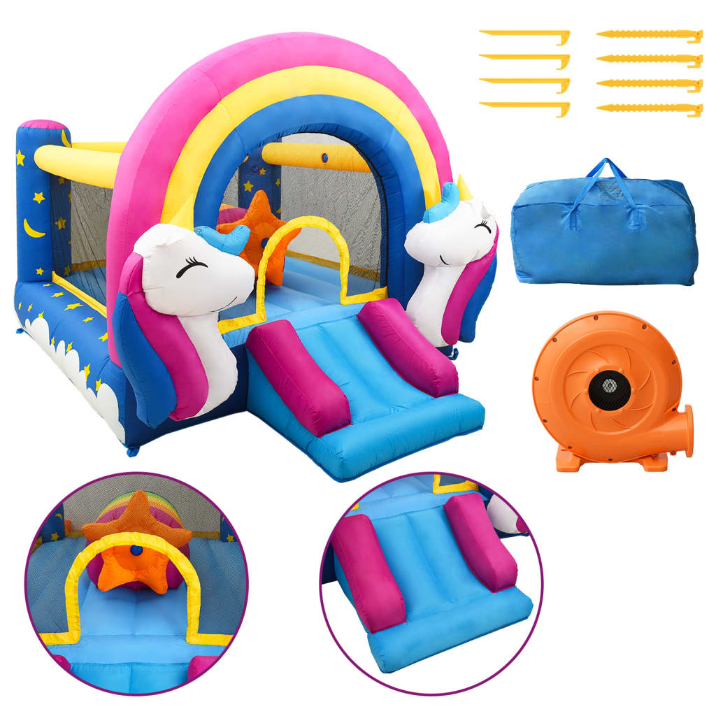 Aufblasbares Einhorn-Schloss „Happy Hop“, 335 x 265 x 215 cm
