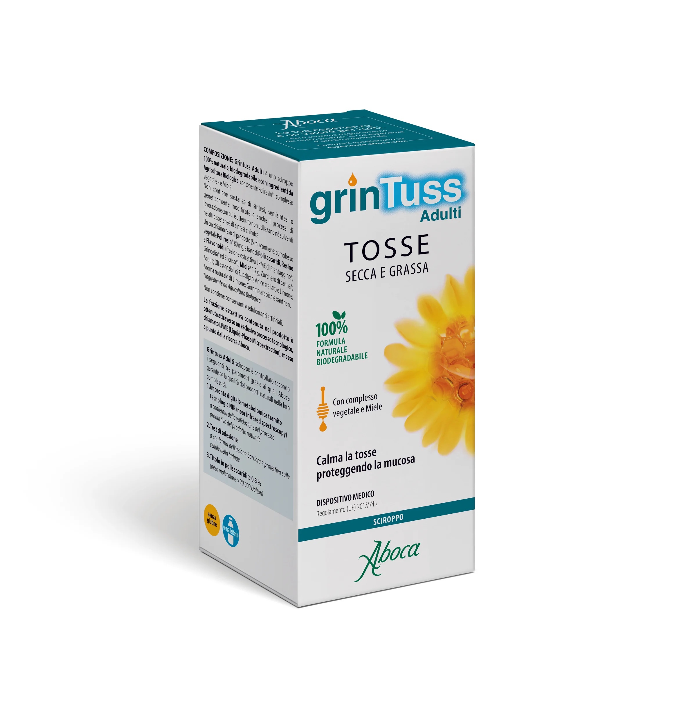 ABOCA Aboca Grintuss siroop voor volwassenen 180 g voedingssupplement tegen droge en slijmerige hoest