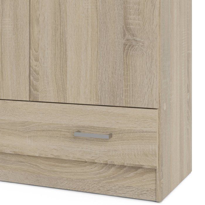 Armário multiuso Amylya Dmora com 2 portas, em madeira de carvalho marrom Nobilité, 79,4 x 170,4 cm