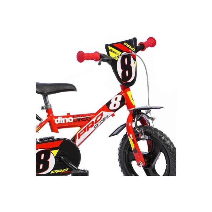 Vélo Enfant - DINOBIKES - 123GLN - Rouge/Blanc/Noir - 3-5 ans - Mixte
