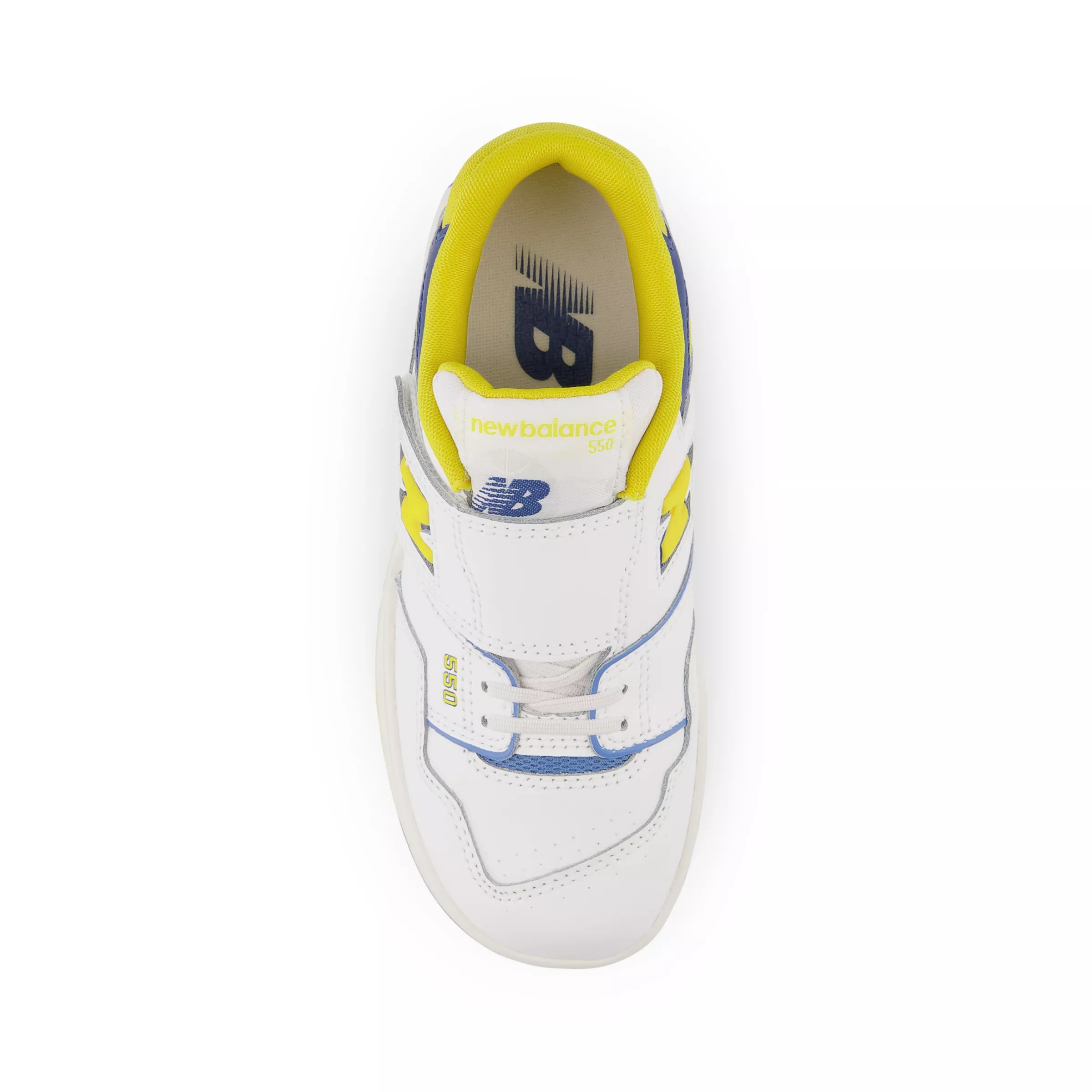550 Bungee Lace with Top Strap White con honeycomb e heritage blue
