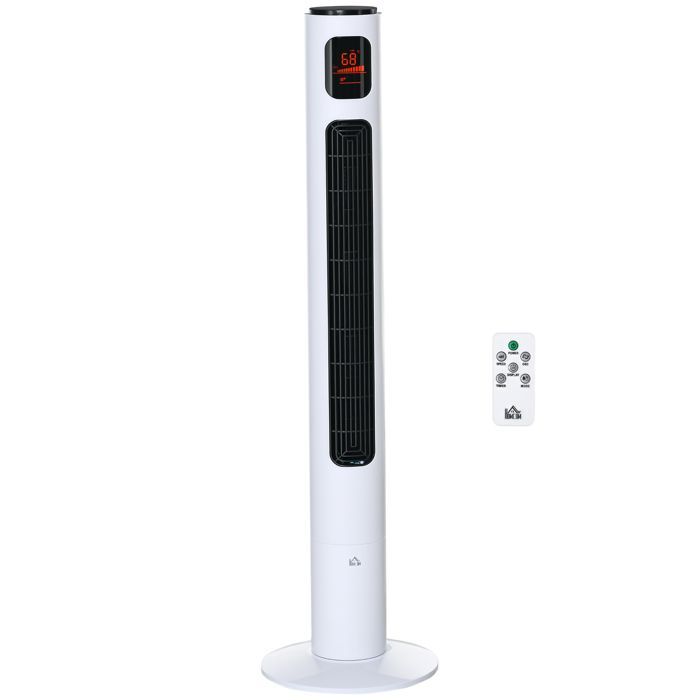 HOMCOM - Ventilador de torre - ABS - 31,5 x 31,5 x 117 cm - Blanco