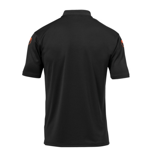  Camisa Polo Score Preta/Laranja Fluorescente Uhlsport