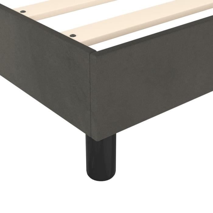 Base de cama de muelles ESTANK - CQ003 - Terciopelo gris oscuro - 180x200 cm - 2 plazas