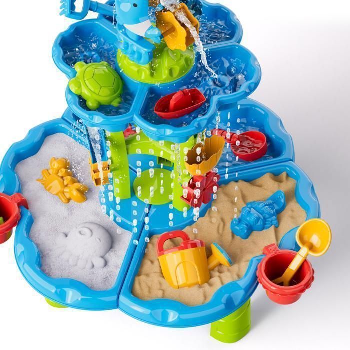 Water Table - KUKUFUN - 2 Levels - Outdoor Activity Table - For the Beach - Birthday Gifts for Children Ages 3 and Up