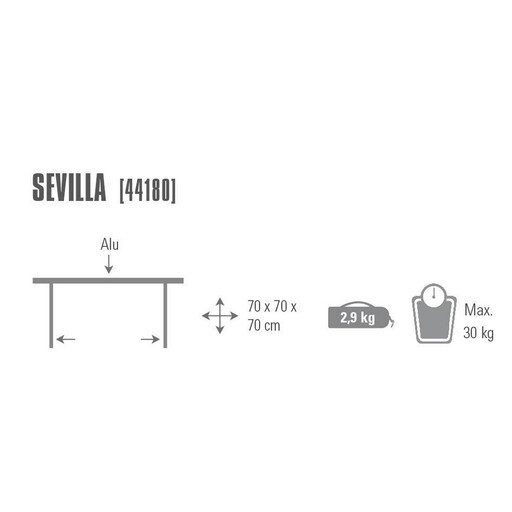  Sulankstomas stalas „High Peak Seville“