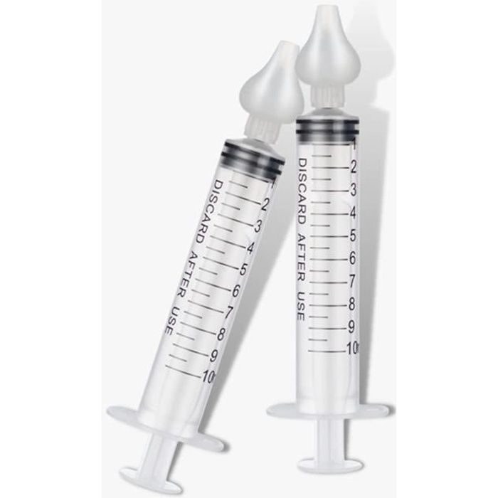 Kit de 2 jeringas nasales para la limpieza de los senos nasales de bebés y niños, regalo para el registro de bebés, accesorio para el cuidado de la higiene nasal.
