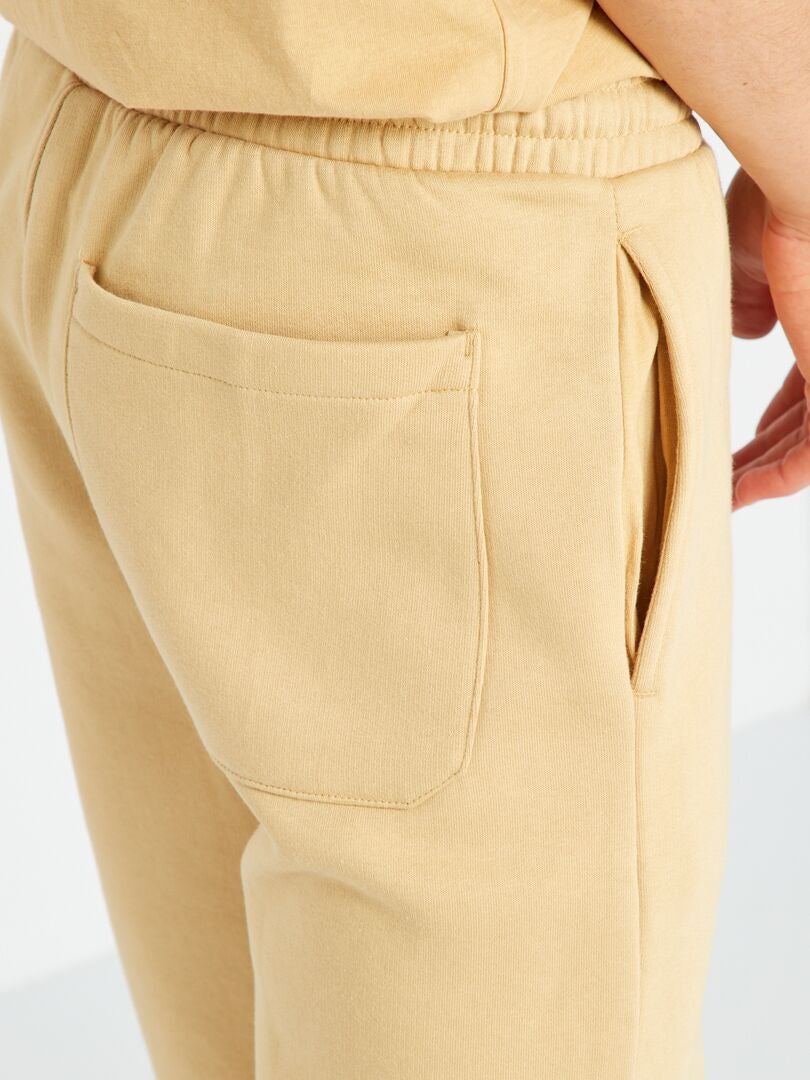 Bermudashorts van fleecestof - BEIGE