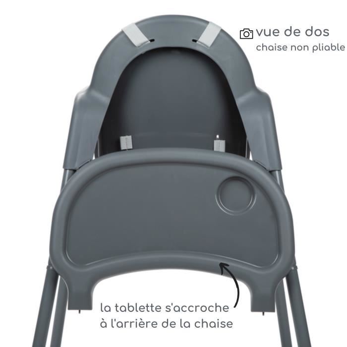 Seggiolone BEBECONFORT Meely 2 in 1, trasformabile in sedia piccola, adatto da 6 mesi a 3 anni (15 kg), grigio scuro.