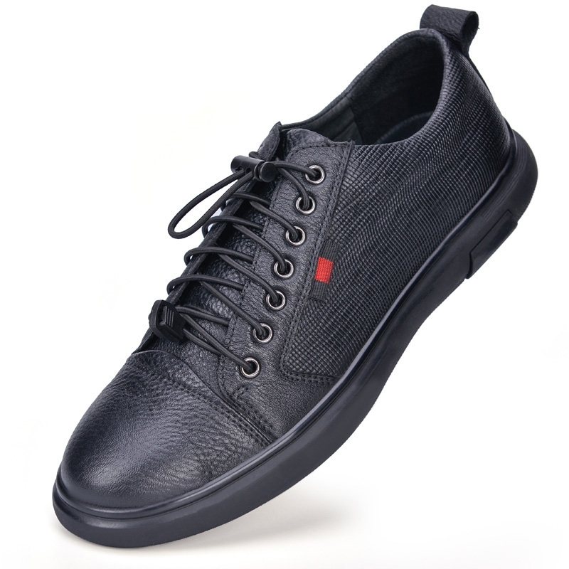 Scarpe da uomo in vera pelle di qualità, taglie 38 e 44, suola in gomma morbida antiscivolo, comode scarpe casual da uomo in vera pelle