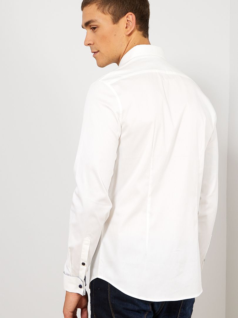 Camisa ajustada elástica - Blanca