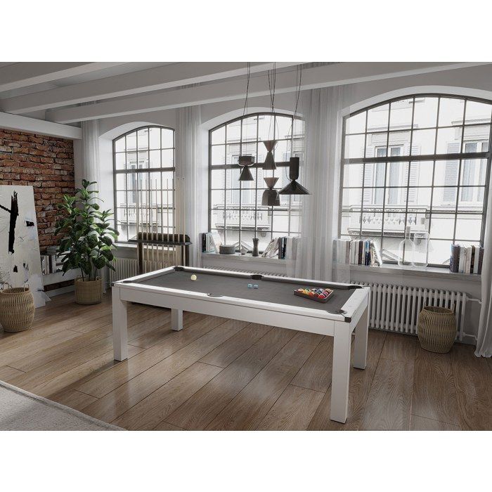 Witte converteerbare tafel - Biljart & Pingpong - L182 x B102 x H80 cm - HENK