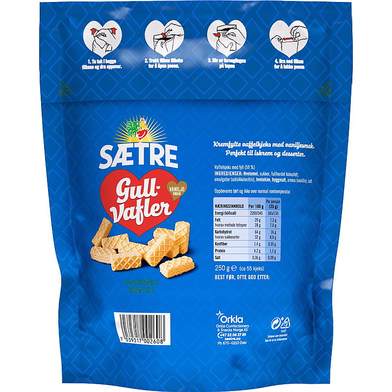 Sætre Guldvåfflor 250 g, vanilj