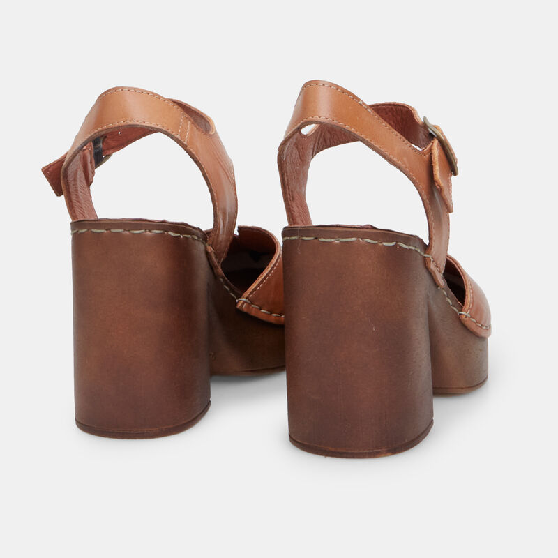 BATA Damsandaler i Läder med 9 cm Klack och Platå