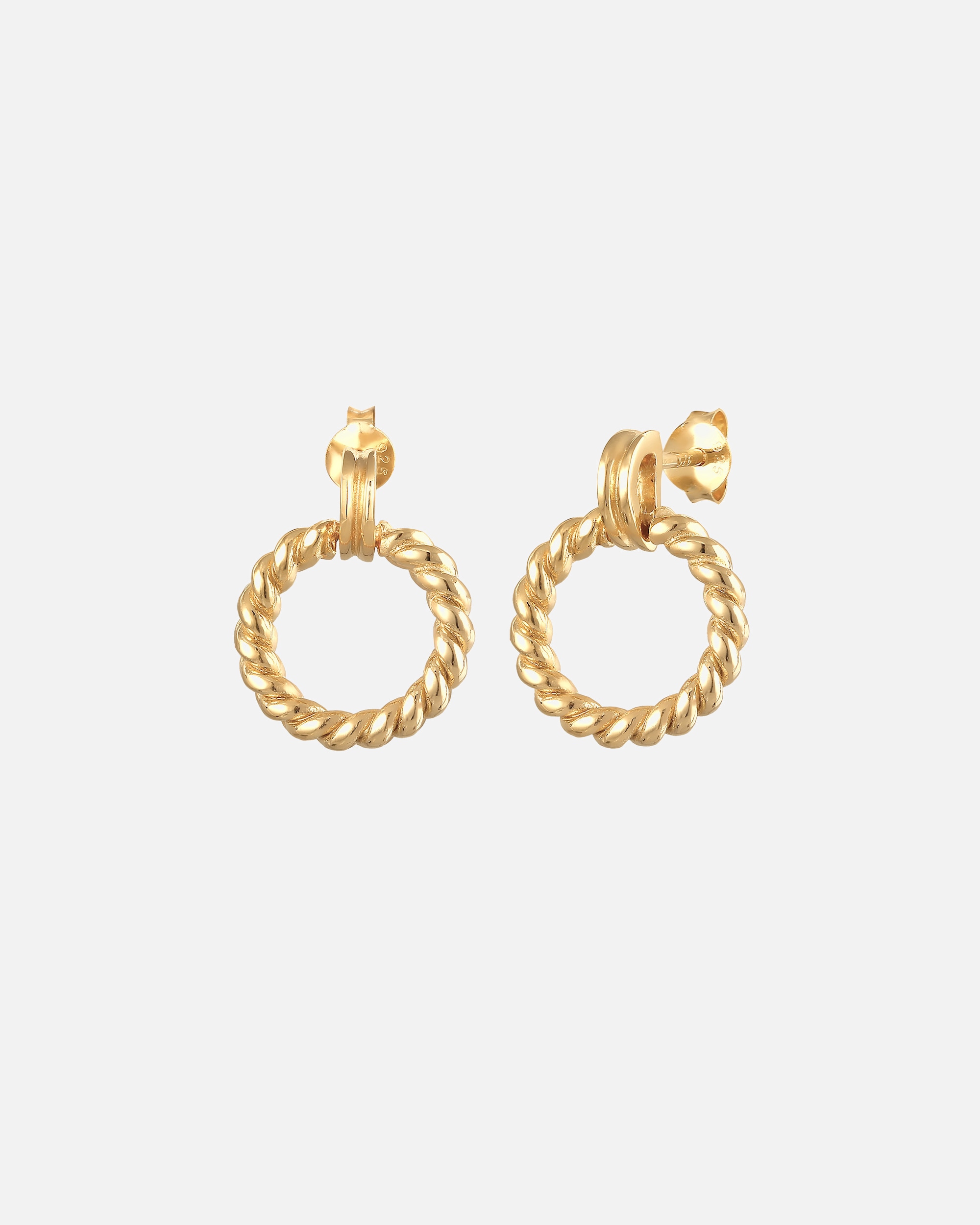 Elli Clous d'oreilles pour femmes ronds torsadés en argent sterling 925