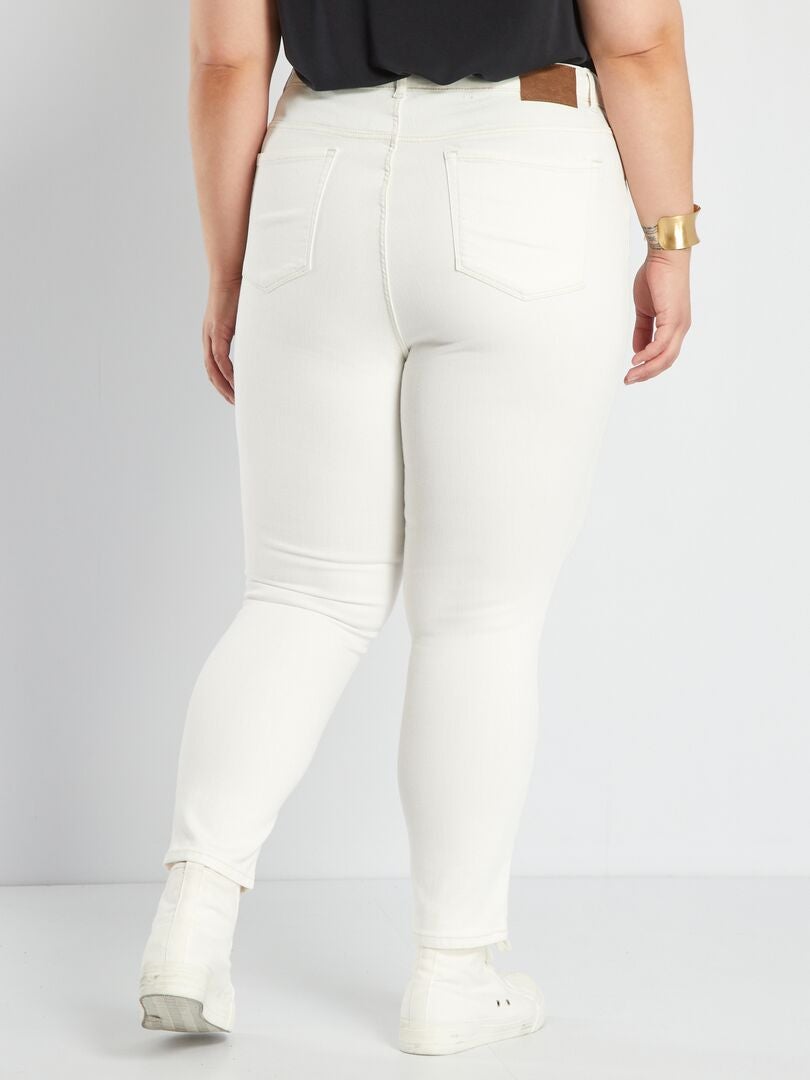 Calça jeans skinny de cintura alta - BRANCA