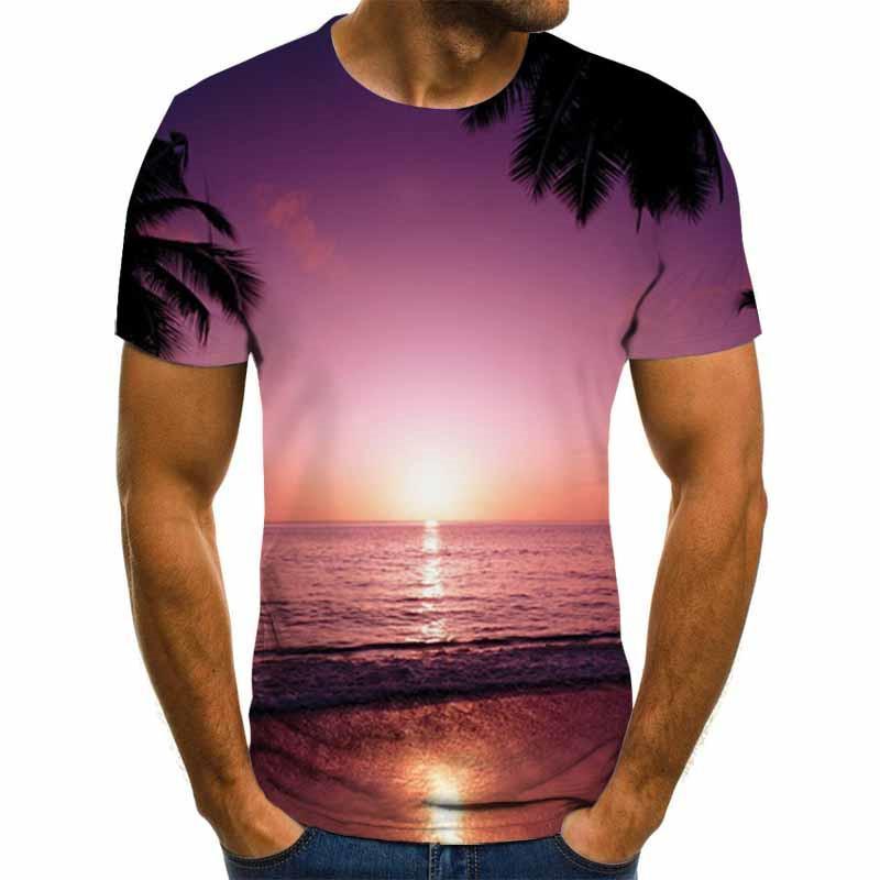 Hot Sale Space Cloudly T Shirt Men Short Sleeve Cool Colorful Cloud Male T Shirts Brand Summer Menswear Funny causal 3D Tshirt