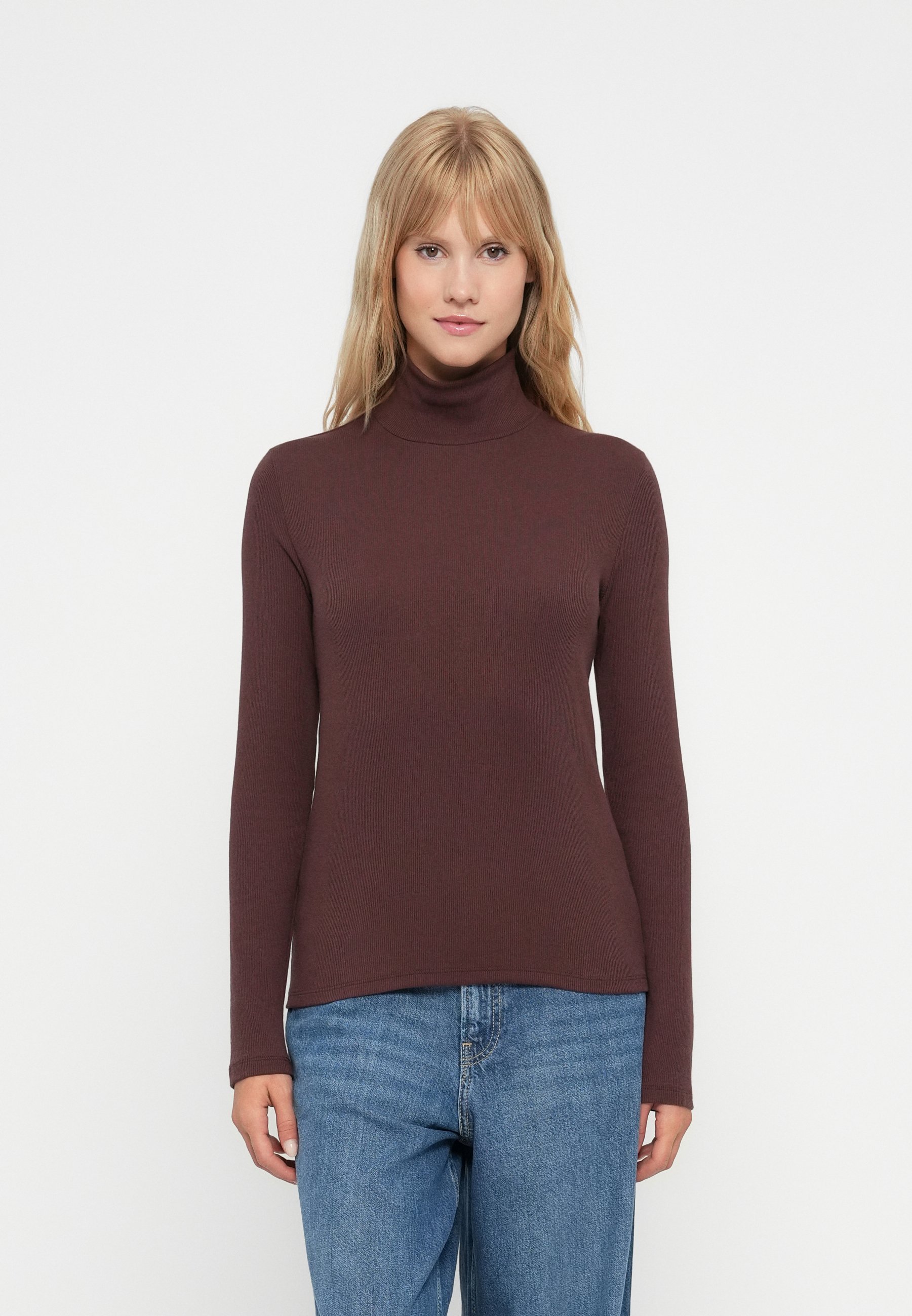 GAP T-shirt met geborstelde afwerking - Top met lange mouwen - chocoladereep