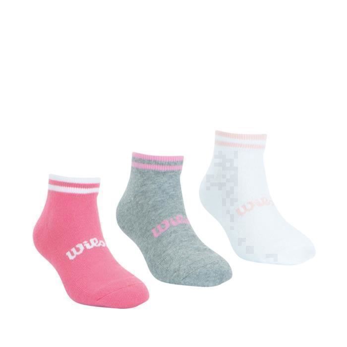 Paquete de 3 pares de calcetines tobilleros para niña Wilson Essential