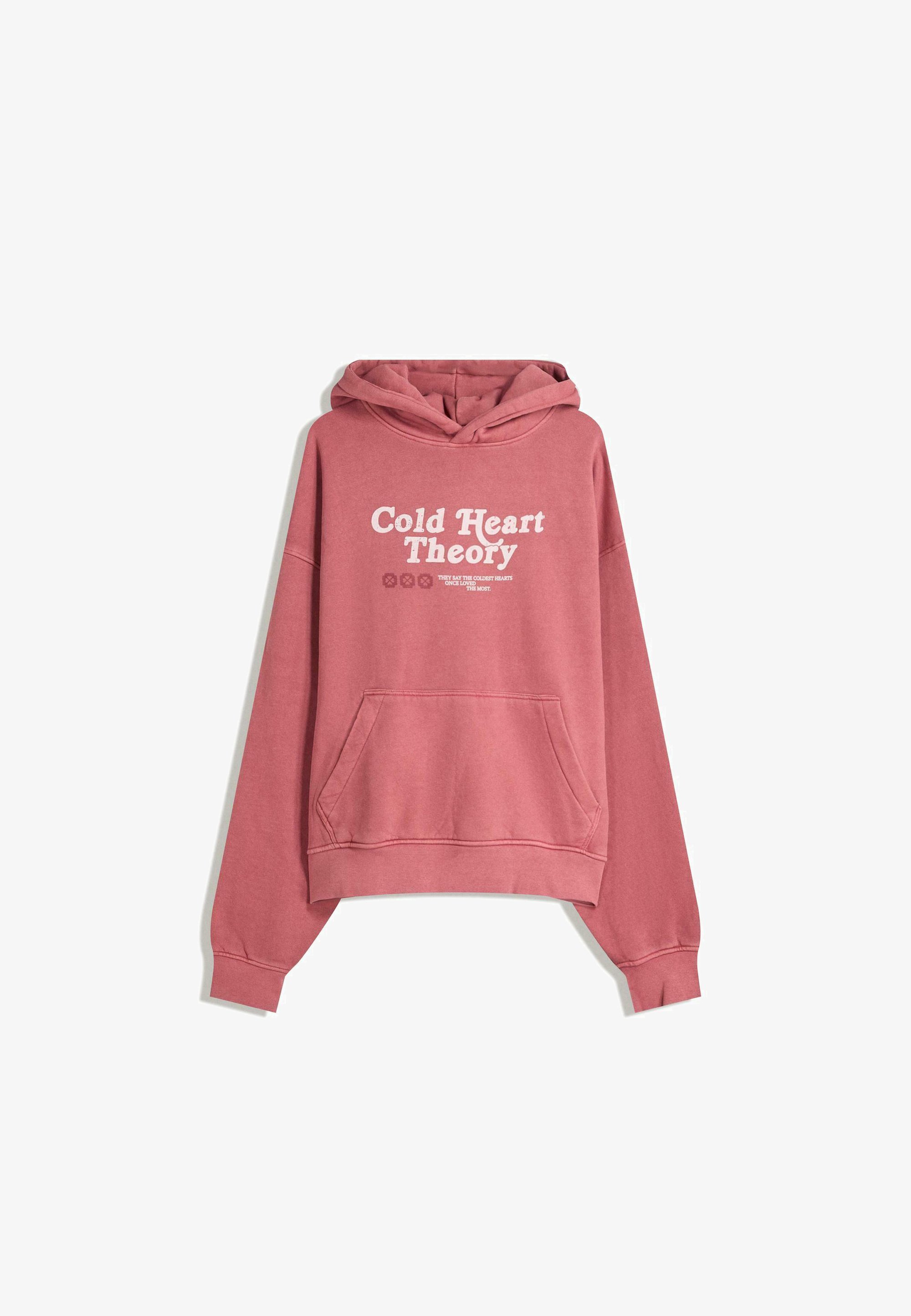 Felpa con cappuccio Bershka - corallo