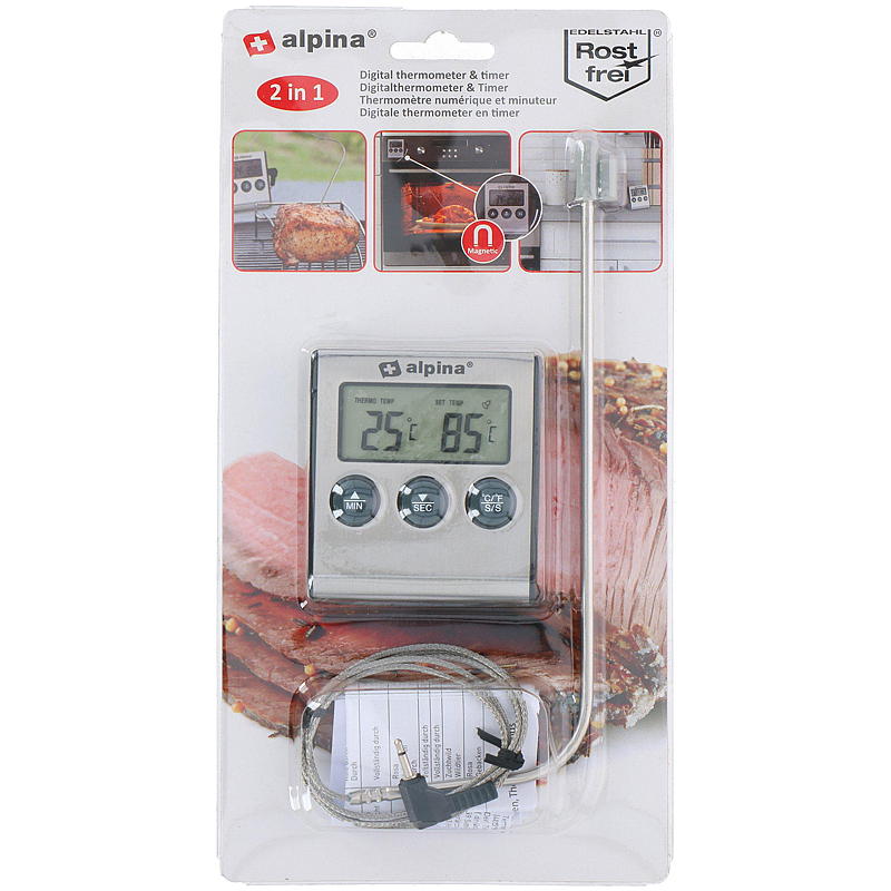 Alpina digitales Fleischthermometer und Timer