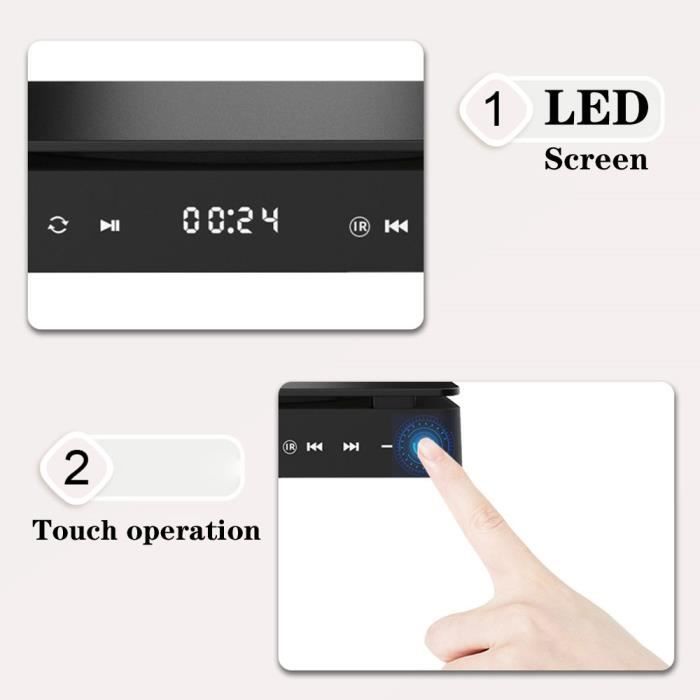 Player CD și DVD pentru TV VCD HD 1080P - PRUMYA - Tavă - HDMI AV USB 3.5 mm - Alb