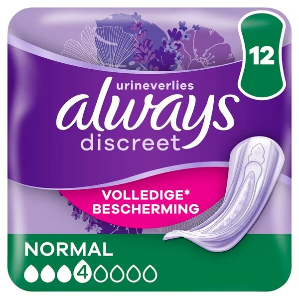 Always Discreet Normal ulošci za inkontinenciju kod nekontroliranog mokrenja<br>Medicinski uređaj - 12 komada