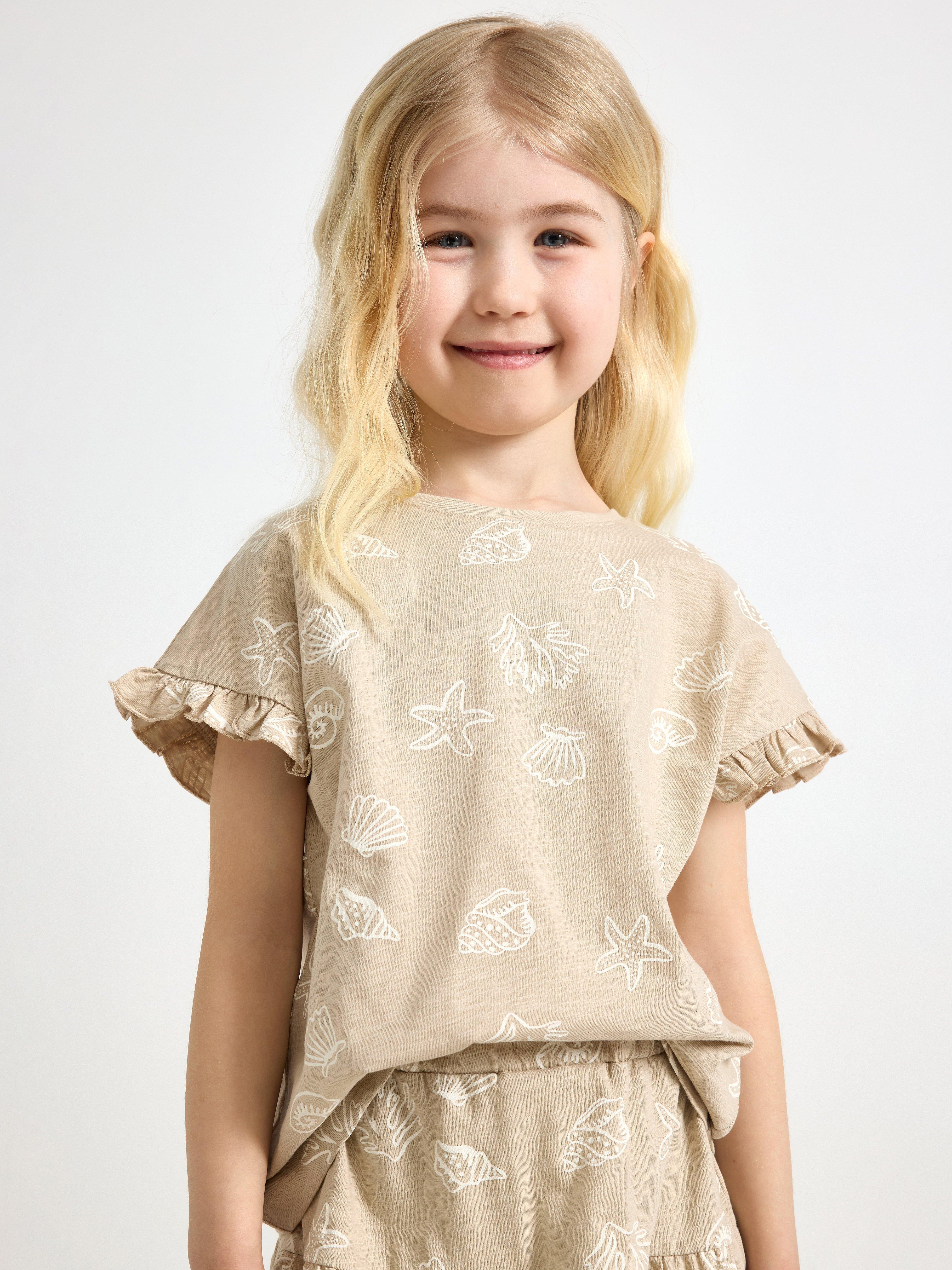 Kortermet topp Beige