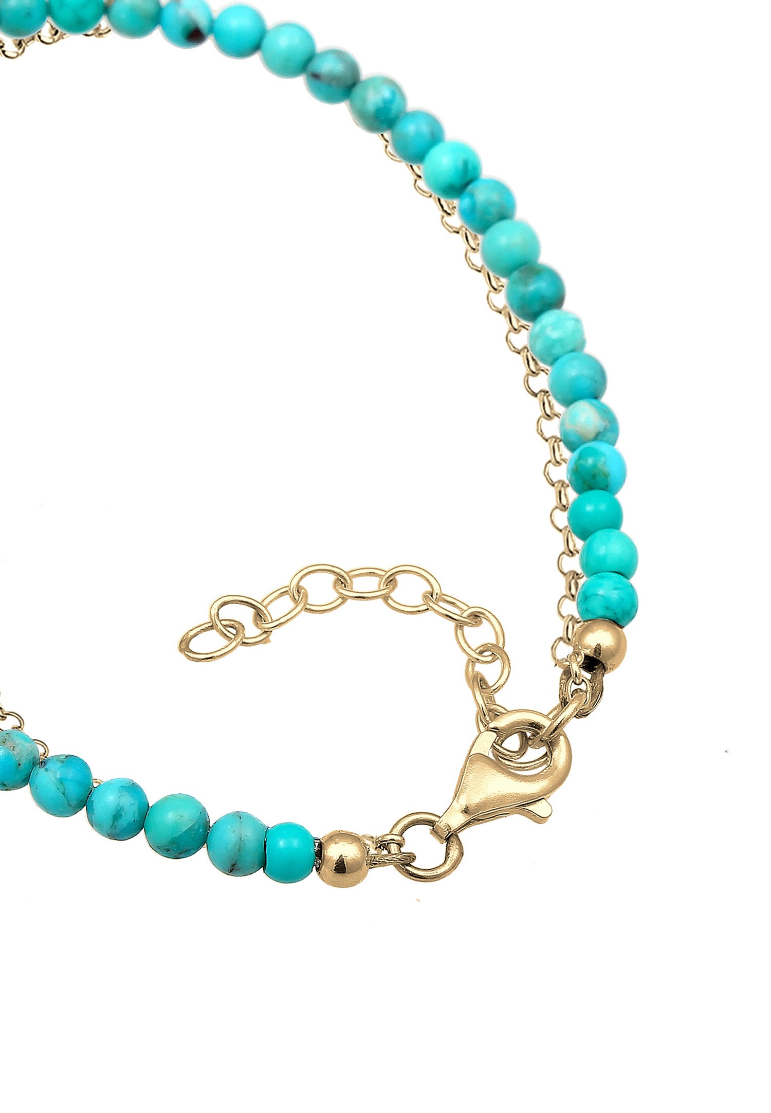 Elli Dames Couche Howlith Perles de pierres précieuses Boho en argent sterling 925 plaqué or