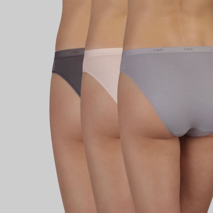 DIM Slip Les Pockets Ecodim X3 Topo/Rosa/Gris