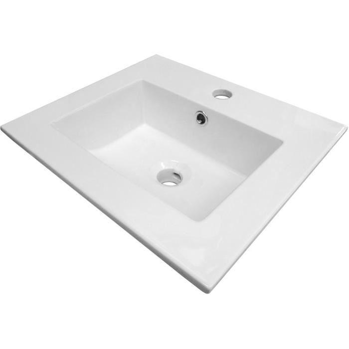 Lavabo empotrado ONDEE - KIO - Blanco - 45x40cm - Cerámica - Con rebosadero