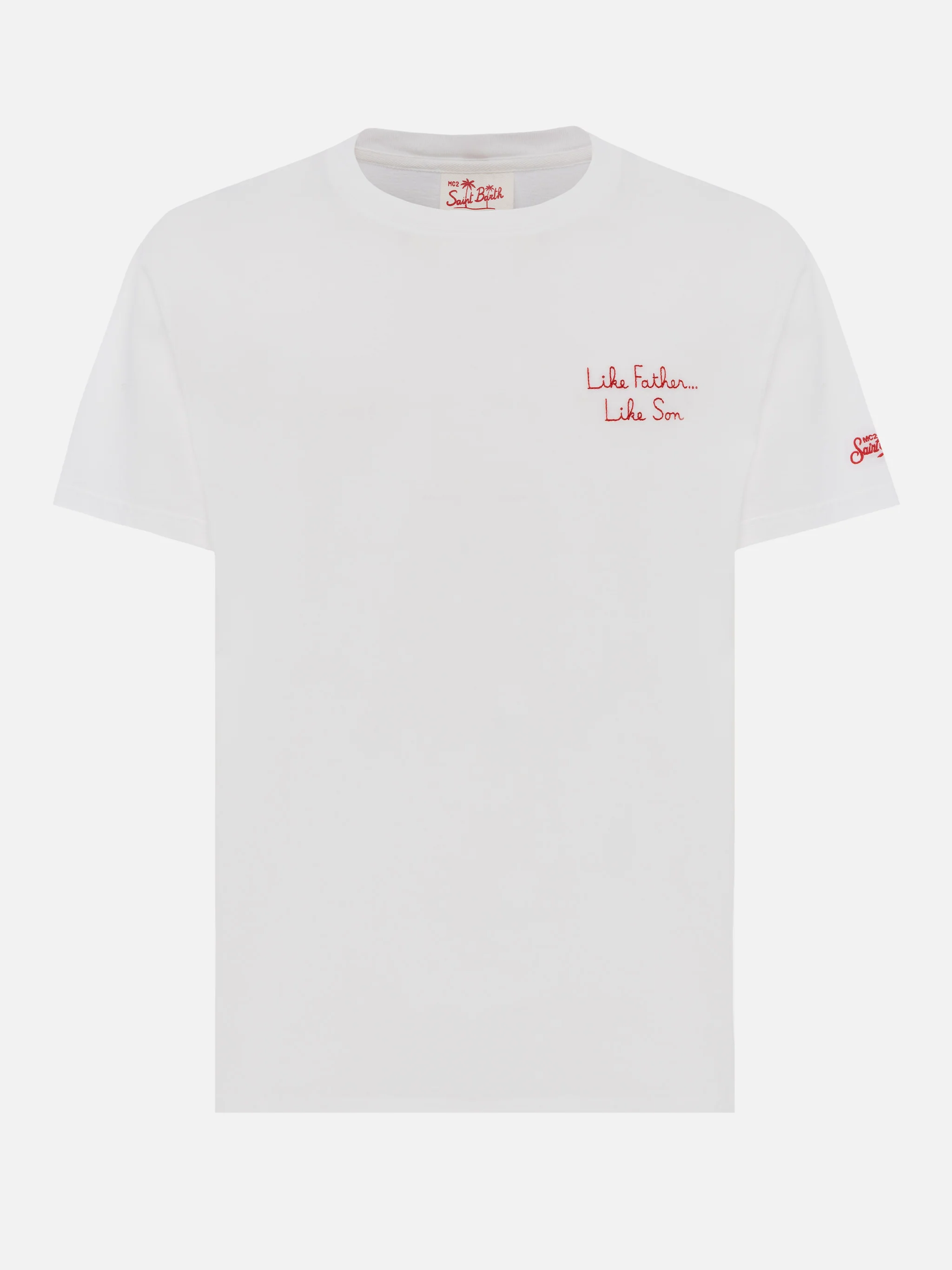 T-shirt da uomo in cotone con ricamo frontale The Simpsons e stampa su