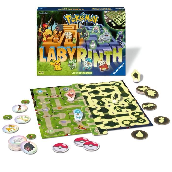 Labyrinthe Pokémon, Jeu de société classique, Glow in the Dark, Pour Enfant et Famille, Dès 7 ans, 22705, Ravensburger