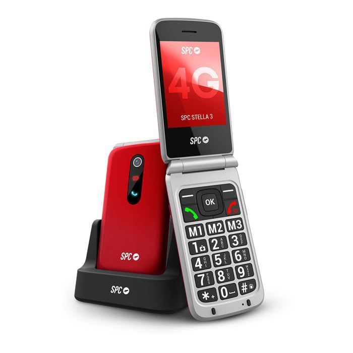 Celular flip ideal para idosos - SPC STELLA 3 - Botões grandes - Botão SOS - 4G VoLTE