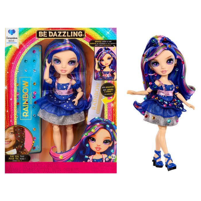 Rainbow High Be Dazzling Fashion Doll - Genevieve Blue - 28 cm - Sparkling Gemstones and Accessories Included
