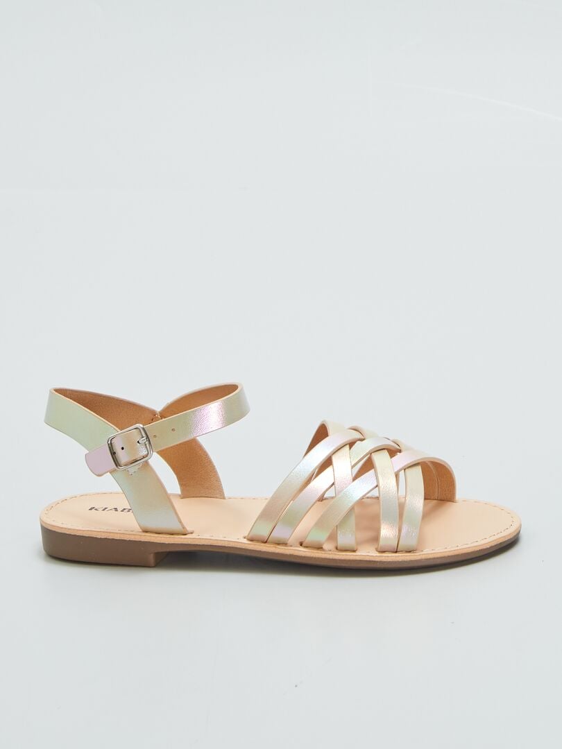 Sandalen van imitatieleer - GEEL