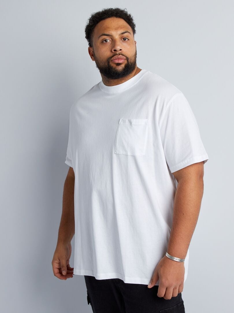 Camiseta lisa de malha - branca