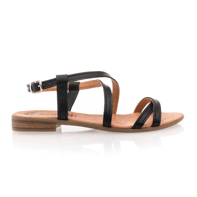 Svarte sandaler / sko med åpen tå til dame