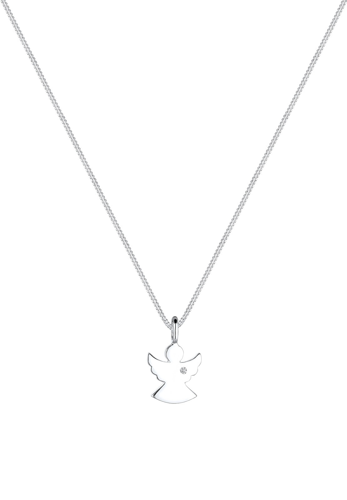 Elli DIAMONDS Femme Pendentif Ange Filigrane avec Diamant (0.02 ct.) en Argent Sterling 925