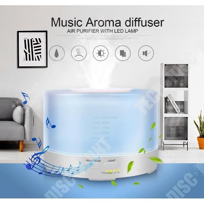 Umidificador - TD® - Modelo 031 - 500ml - Ultrassom - Aromaterapia - Bluetooth