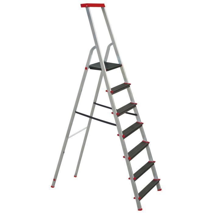 Step Up 131 Black Aluminum Ladder - 7 Steps