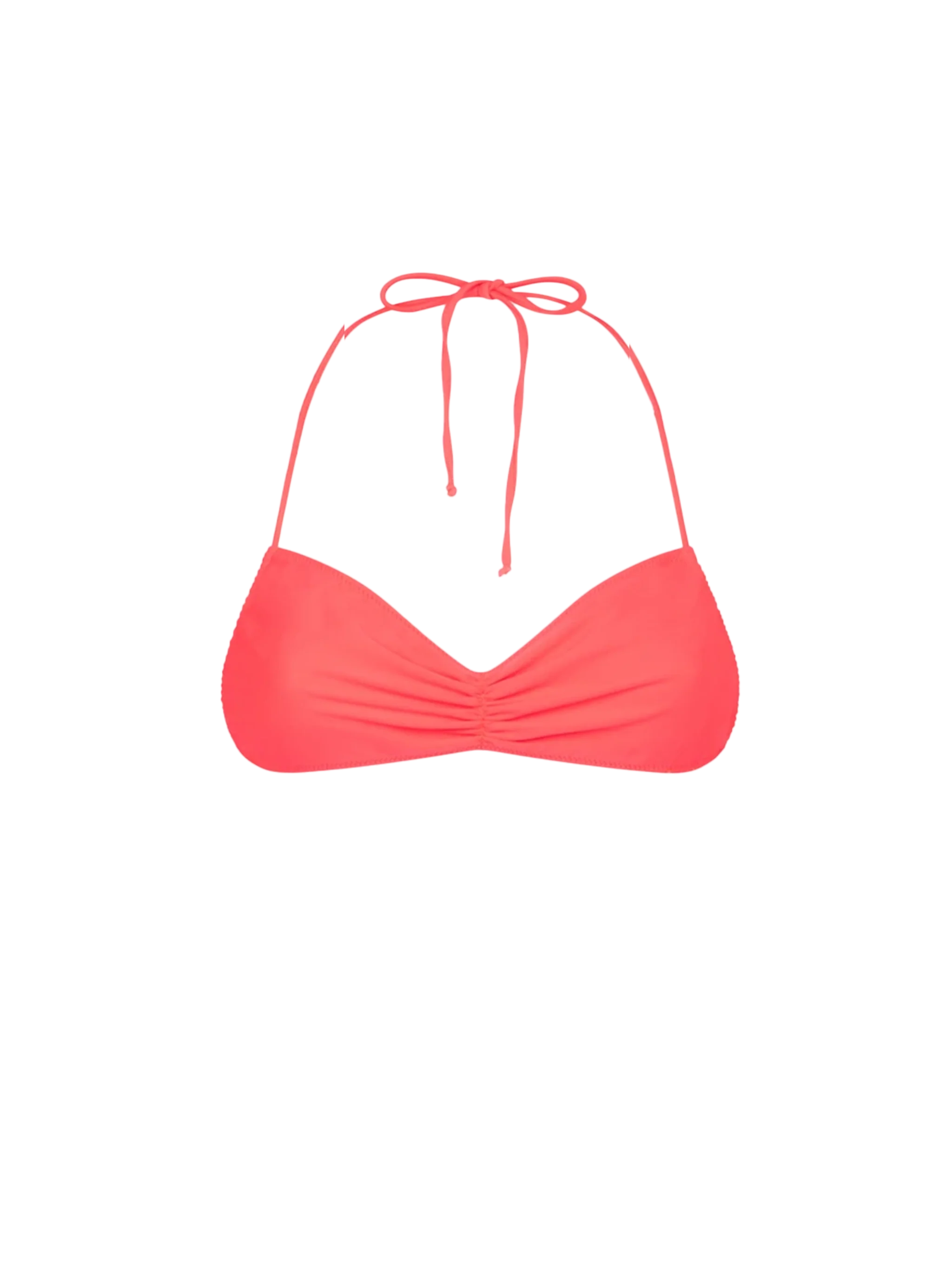 Damen-Bandeau-Badeanzug in fluoreszierendem Rot