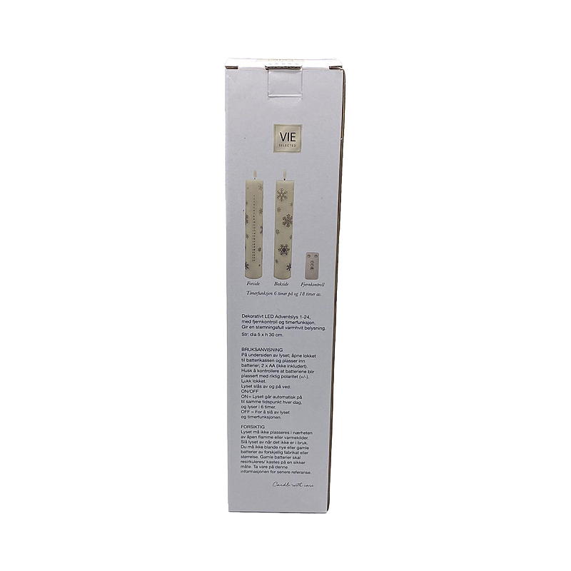 Vie Selected adventslys 1–24 5x30 cm LED med fjernkontroll