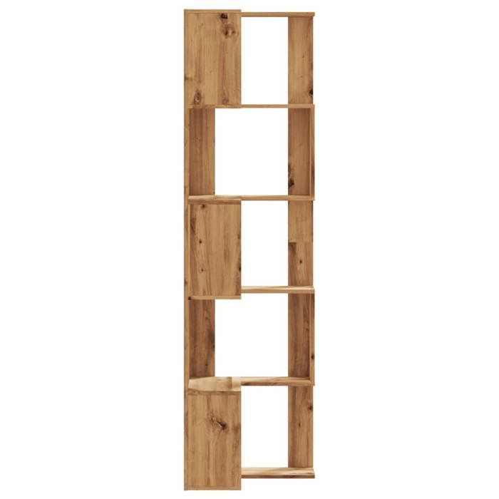 Libreria angolare vidaXL, 5 ripiani, in legno composito di rovere lavorato a mano, libreria angolare, vetrina angolare, 852590