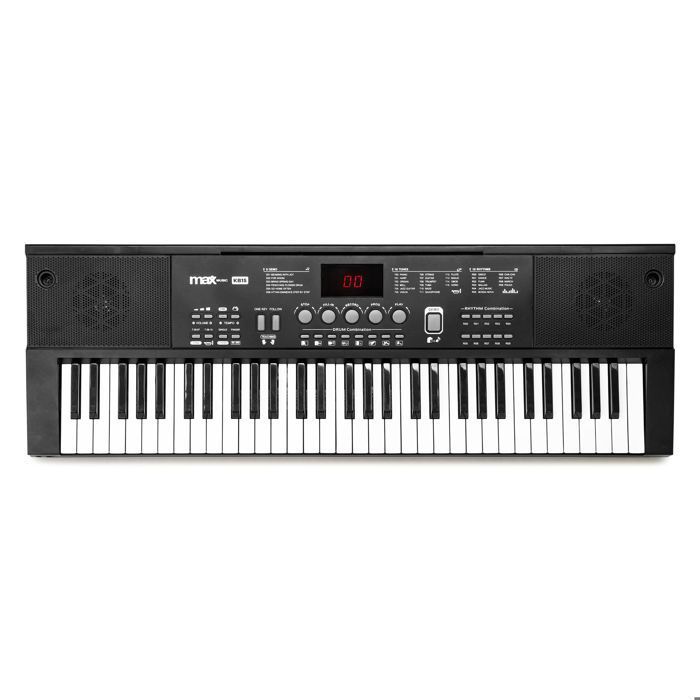 Max KB15 - Elektronisch keyboard met 61 toetsen voor kinderen, microfoon en lange batterijduur, inclusief standaard