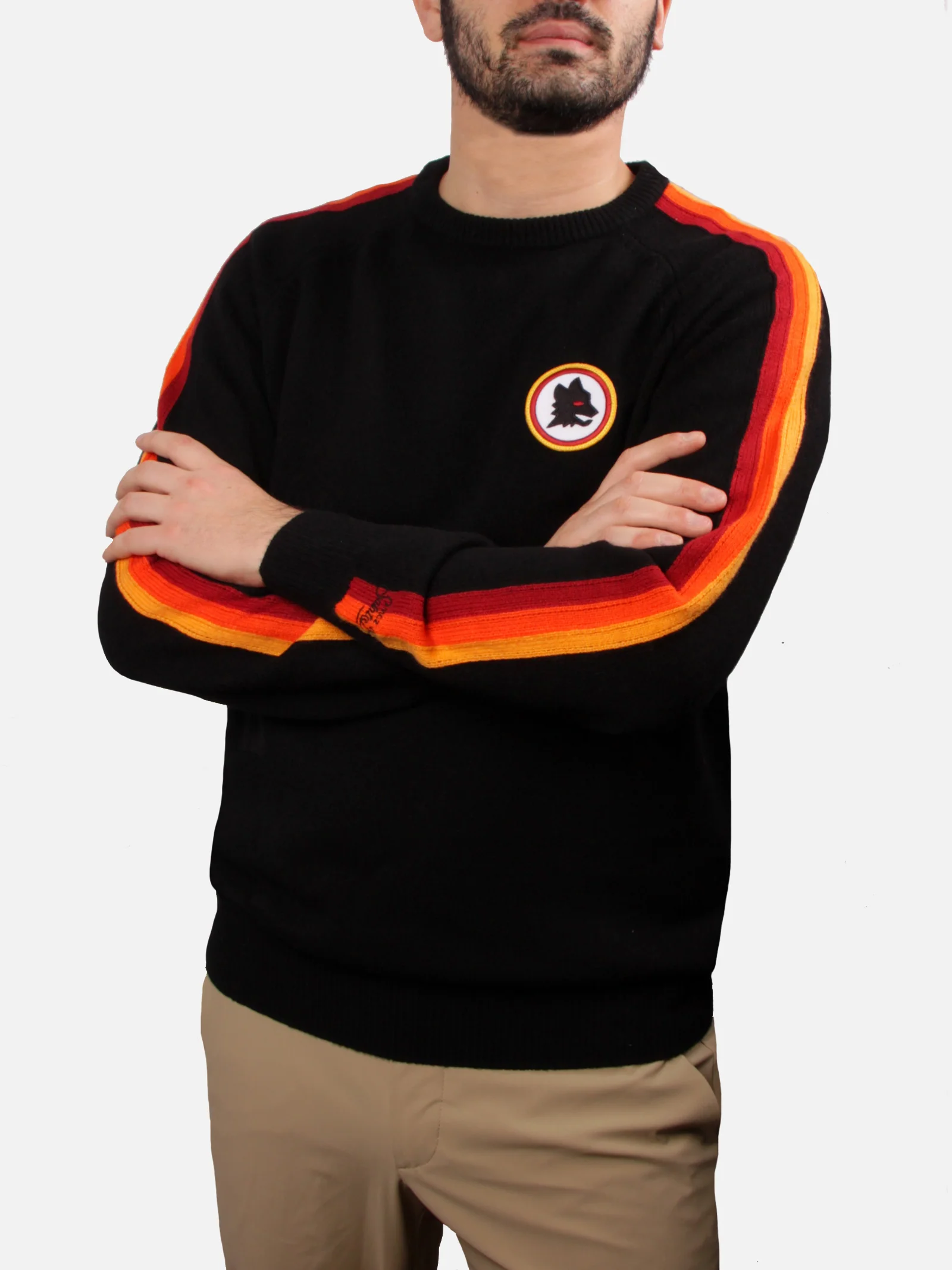 Maglione da uomo girocollo con patch Roma | EDIZIONE SPECIALE AS ROMA